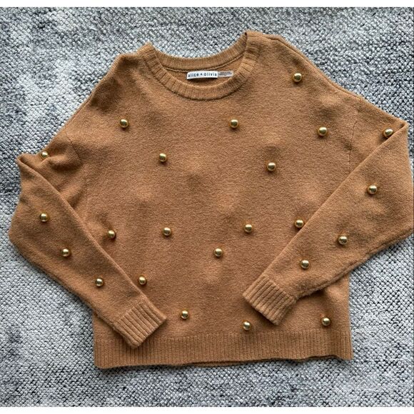 Alice + Olivia Gleeson Small Bead-Embellished Knitted Sweater - Picture 3 of 7